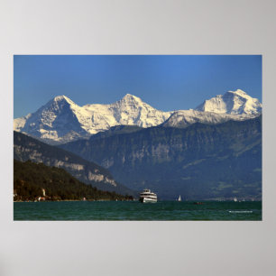 Poster Eiger, Mönch et Jungfrau, Thunersee, Suisse