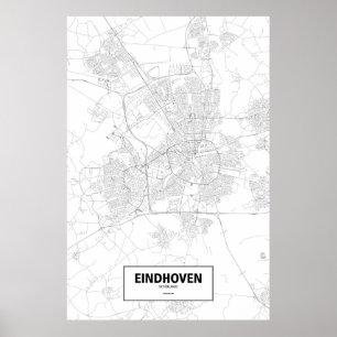 Poster Eindhoven, Pays-Bas (noir sur blanc)