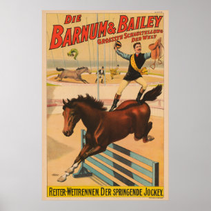Poster eines auf Pferd Stehenden Mannes