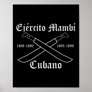 Poster Ejercito Mambi Cubano Guerre d'Indépendance Cubain