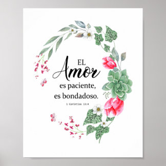 Poster El amor es paciente, es bondadoso 1corintios