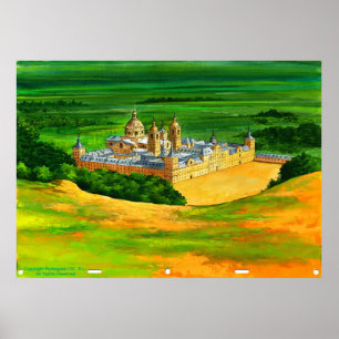 Poster El Escorial - as seen from Monte Abantos