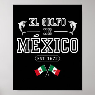 Poster El Golfo De México Dolphin Est 1672 Mexicain