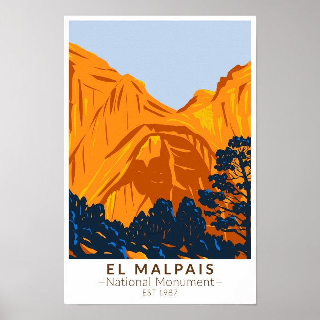 Poster El Malpais Monument National Nouveau Mexique Vinta (Devant)