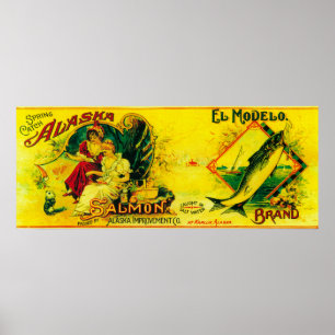 Poster El Modelo Saumon peut étiqueter Karluk, AK