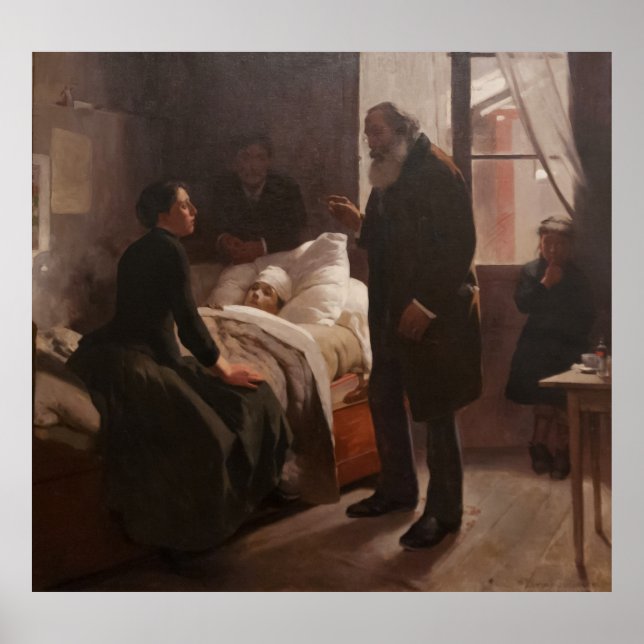 Poster El Niño Enfermo par Arturo Michelena 1886 (Devant)