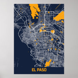 Poster EL Paso - États-Unis Bluefresh City Map