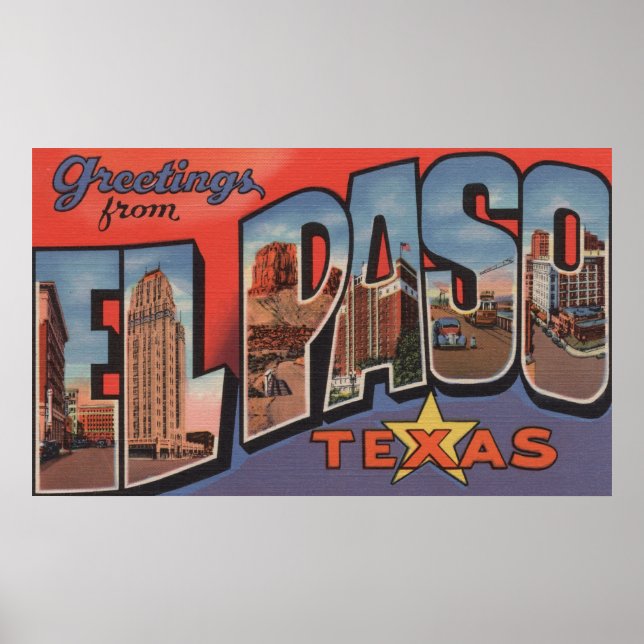 Poster El Paso, Texas - Grandes Lettres Scènes 2 (Devant)