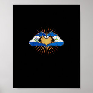 Poster El Salvador Et Nicaragua Mains Cardiaques