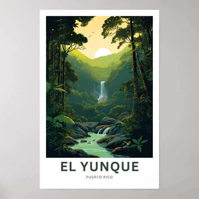 Poster El Yunque Porto Rico Travel Print (Devant)