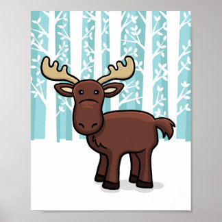 Poster Élan animal de la forêt