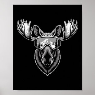 Poster Élan avec lunettes de ski Ski alpin Snowboard Hive