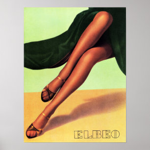 Poster ELBEO Femmes Hosiery Stocking Pantyhose Rétro Ad