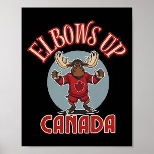 Poster Elbows Up Canada Moose Défiant Canada Maillot de H
