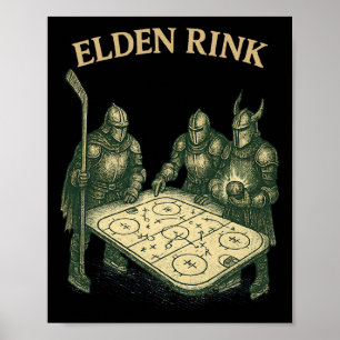 Poster Elden Rink Drôle de Chevalier de Hockey Parodie Fa