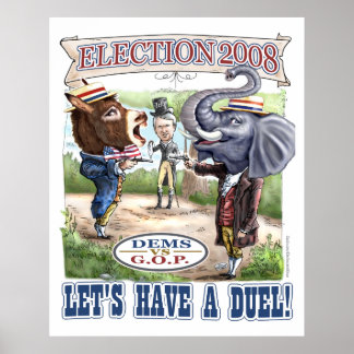 Poster Élection de duel politique Mascot 2008