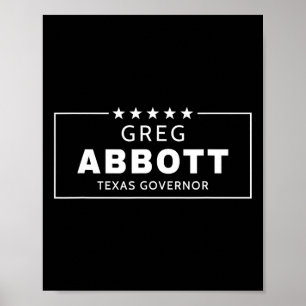 Poster Élection de Greg Abbott Gouverneur du Texas Républ