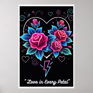 Poster "Electric Bloom : Neon Love Symphony"