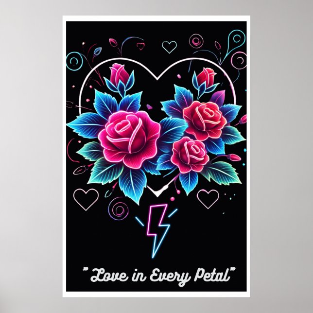 Poster "Electric Bloom : Neon Love Symphony" (Devant)
