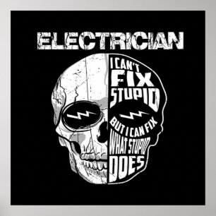 Poster Electricien Je ne peux pas réparer un cadeau de cr