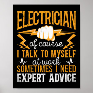 Poster Electricien Lineman Electricien Bien Sûr Je Parle
