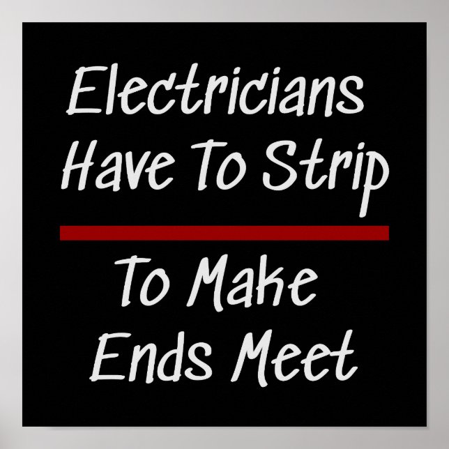 Poster Electriciens plaisanter Funny Nouveauté Humour éle (Devant)