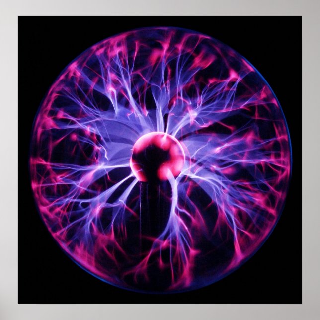 Poster Électricité violette éminant à partir d'une lampe  (Devant)