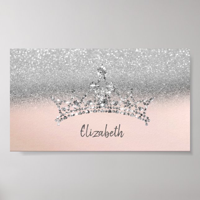 Poster Elegan tendance Parties scintillant argent Tiara (Devant)