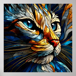 Poster Élégance à fond - Chat généré par l'IA