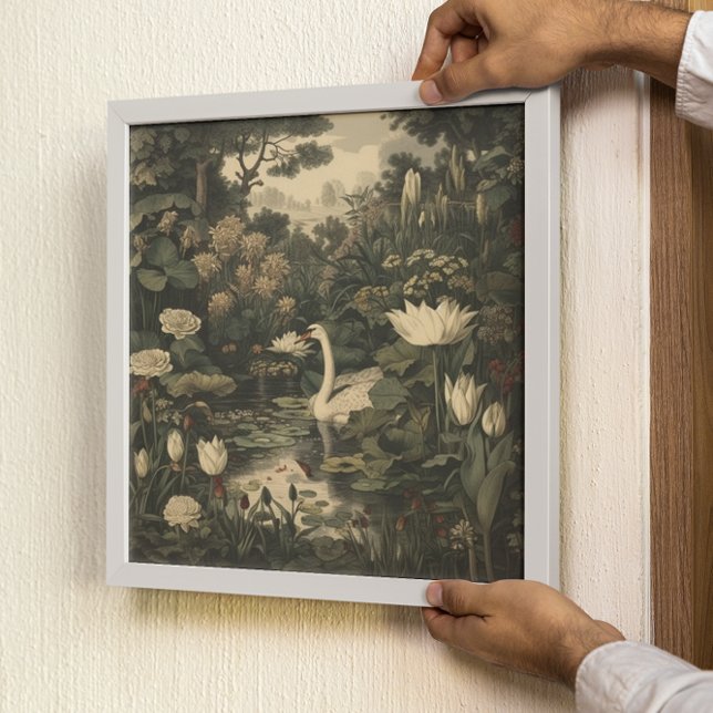 Poster Élégance botanique - Le cygne dans la forêt (Créateur téléchargé)