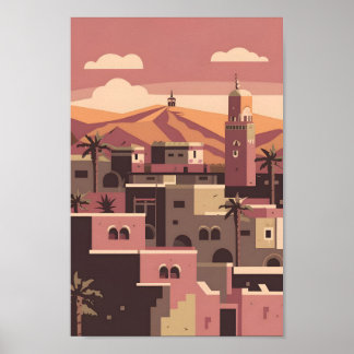 Poster Elégance culturelle Marrakech City 4K Vector