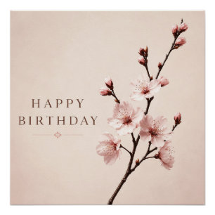Poster Élégance de la Fête d'Anniversaire sous les Cerisi