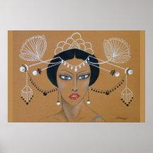 Poster "Elégance de l'Est" Orig. Déco asiatique/Ar