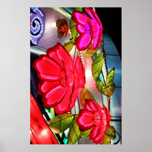 Poster Élégance électrique en rose