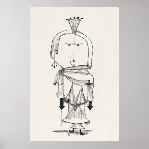 Poster Elégance enchantée : La sorcière de Paul Klee redé