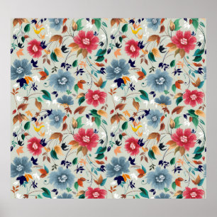 Poster Élégance fleurit : Floral Vintage Arrière - plan