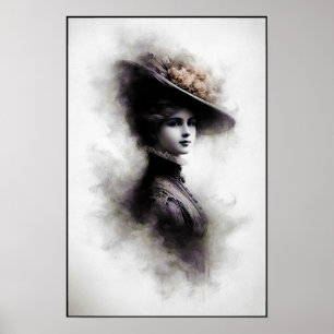 Poster Élégance Intemporelle dans un Portrait Enfumé