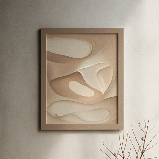 Poster "Élégance lumineuse" | Tons neutres Fluid Art (Créateur téléchargé)