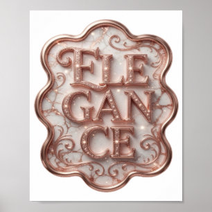 Poster Élégance Rose Élégante Art Vestimentaire