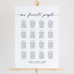 Poster Elégant 16 Tables Favoris Personnes Sièges Graphiq