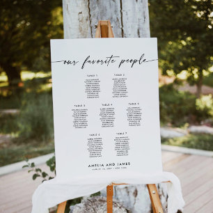 Poster Elégant 7 Tables Favoris Personnes Siège Graphique