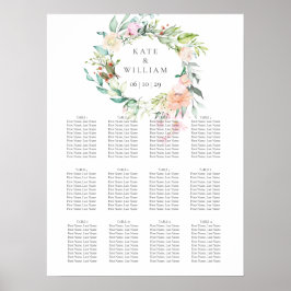 Poster Elégant Aquarelle Verdure Plan Floral Siège