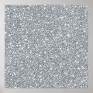 Poster Elégant Argent Faux Parties scintillant glamour
