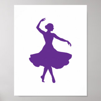 Poster Elegant Ballerina Silhouette Vertical Ballet Wall