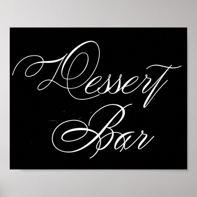 Poster Élégant bar-dessert Script blanc | Signal horizont (Devant)