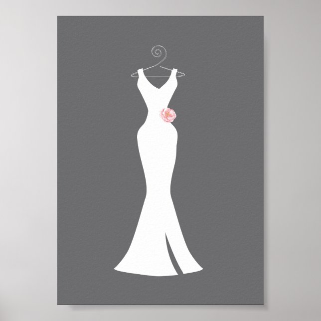 Poster Elégant blanc sur gris - Design simple et élégant (Devant)