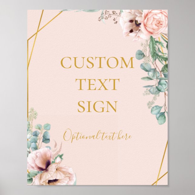 Poster Élégant Blush Floral Pastel Cartes et Cadeaux pers (Devant)