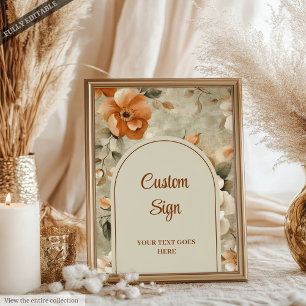 Poster Élégant Bohème Terracotte Ivoire Sage Floral Perso