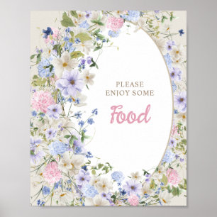 Poster Elegant Boho printemps Fleur sauvage Baby shower N