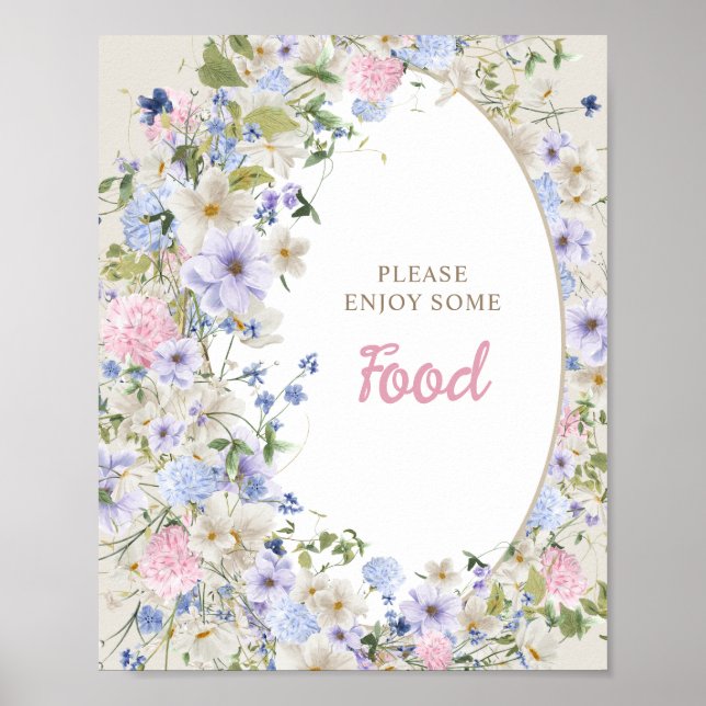 Poster Elegant Boho printemps Fleur sauvage Baby shower N (Devant)